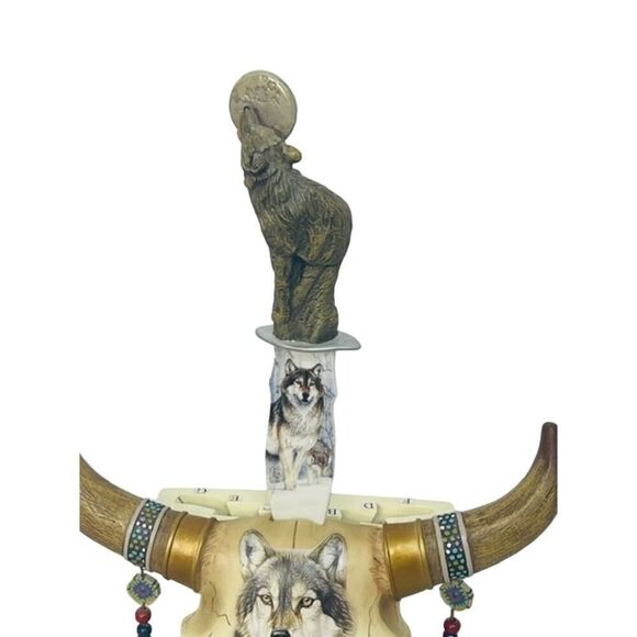 Bradford Exchange Mystic Spirit Display Sacred Meeting Bull Skull Horn Figure - Picture 3 of 10